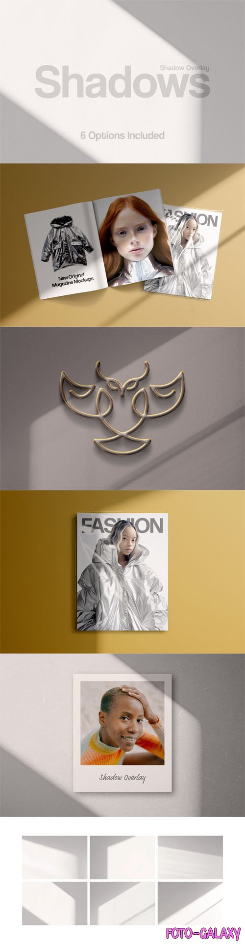 6 Light Shadow Overlays PSD Templates