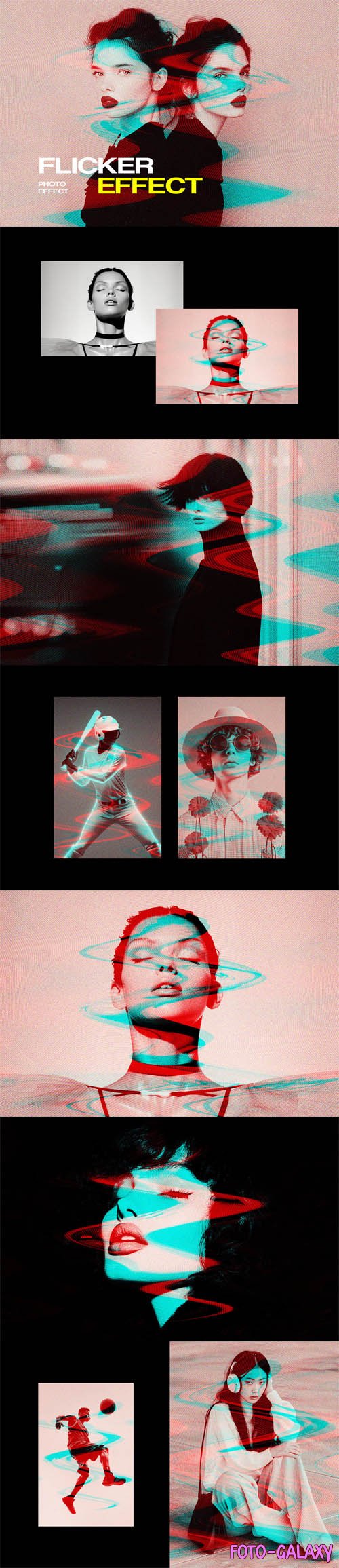TV Flicker Glitch Photo Effect for Photoshop