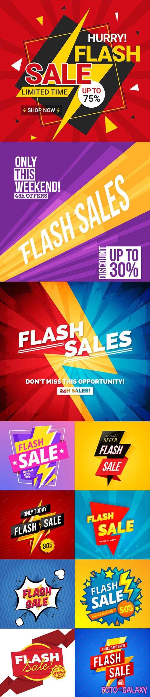 11 Flash Sales Creative Backgrounds - Vector Design Templates