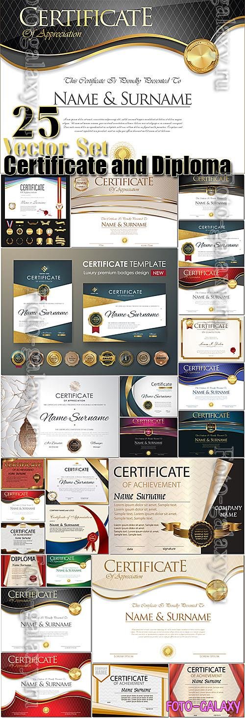 Certificate and Diploma Vector 25 Set