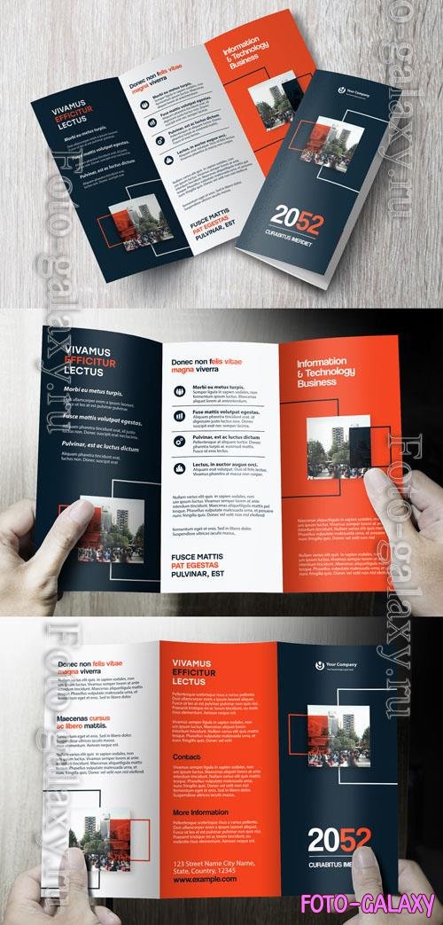 Adobestock - Brochure corporate  design template  Professional modern tri-fold leaflet with geometric layout and business theme in Red and Black_1612946557