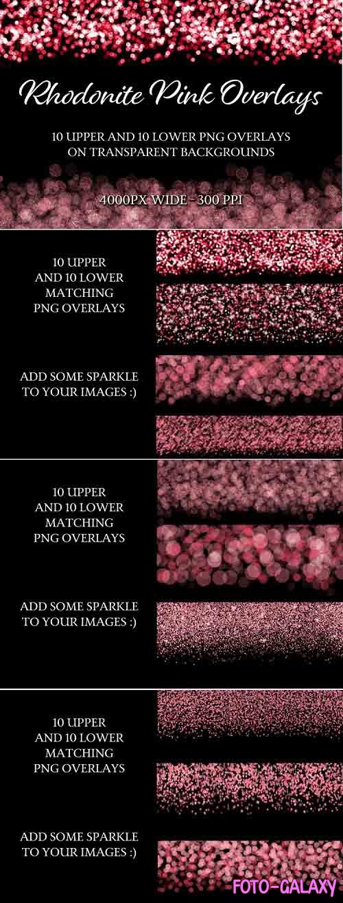 Rhodonite Pink Overlays - 10 Upper and 10 Lower Overlays - 1295093