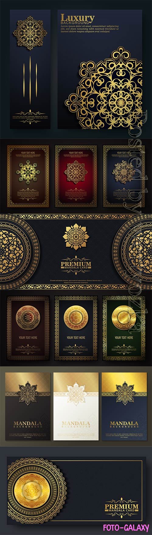 Luxury vector card with mandala motif