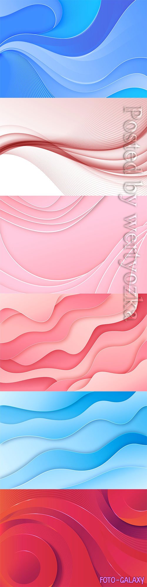 Colorful waves vector backgrounds with abstract paper