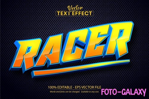 Racer text, cartoon style editable text effect - 1408918