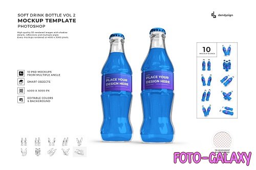 Coke Soft Drink Bottle Mockup Template Bundle 2 - 1406536