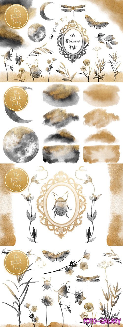 Midsummer Night Field Clipart Set - 6238639