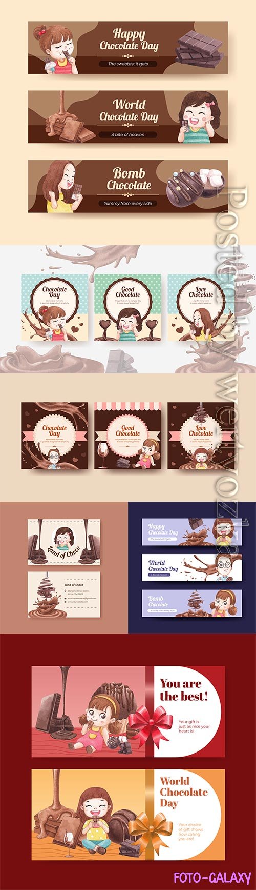 Banner template with world chocolate day concept