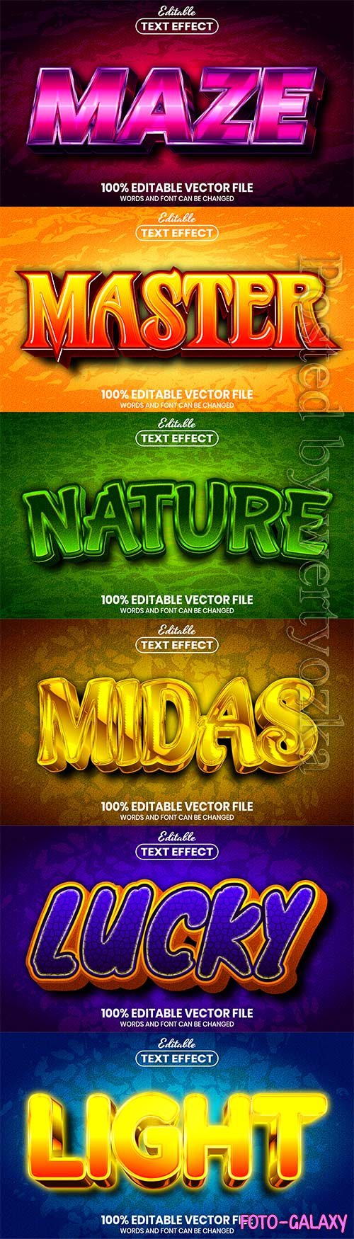 3d editable text style effect vector vol 594