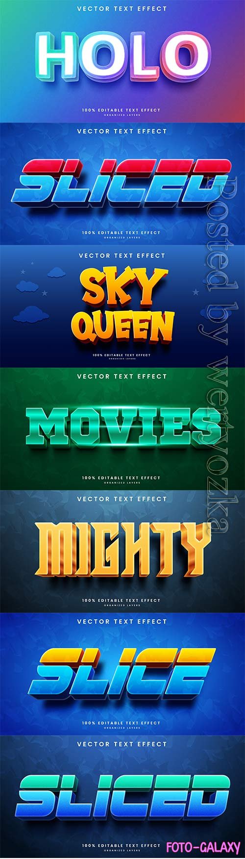 3d editable text style effect vector vol 745