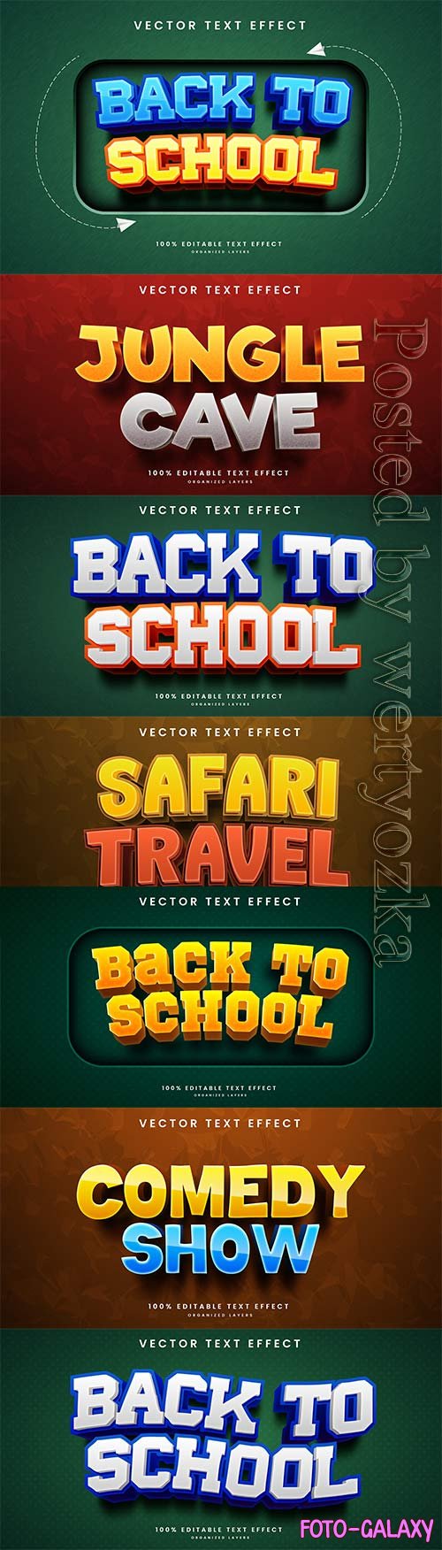 3d editable text style effect vector vol 744
