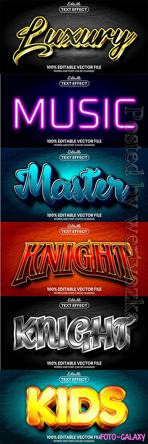 3d editable text style effect vector vol 760