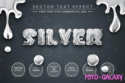 Liquid Silver - Editable Text Effect - 6457991