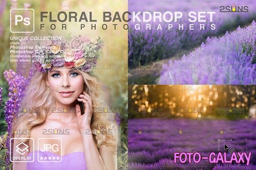 Blooming backdrop photoshop background floral portrait art V4 - 1447940