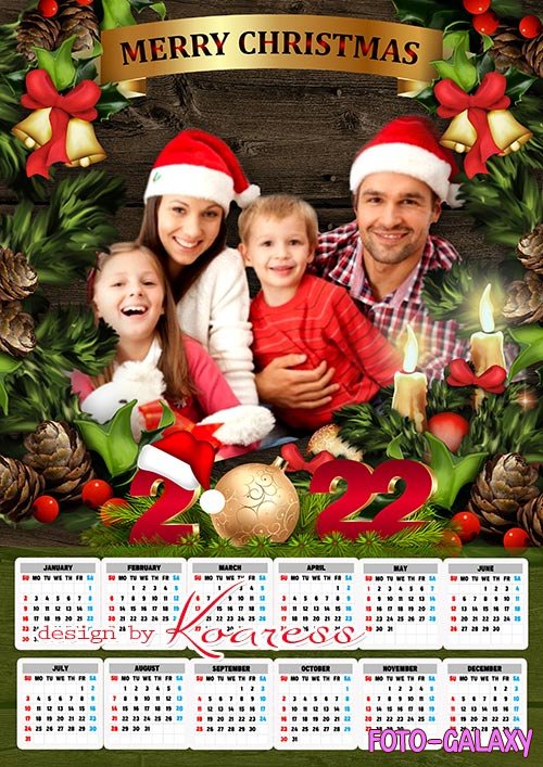 ,     2022  - Merry Christmas wall calendar 2022
