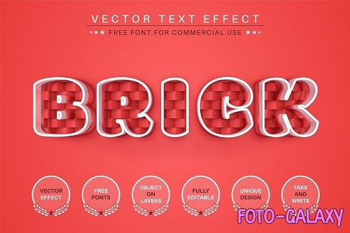 Red Brick - Editable Text Effect - 6556761