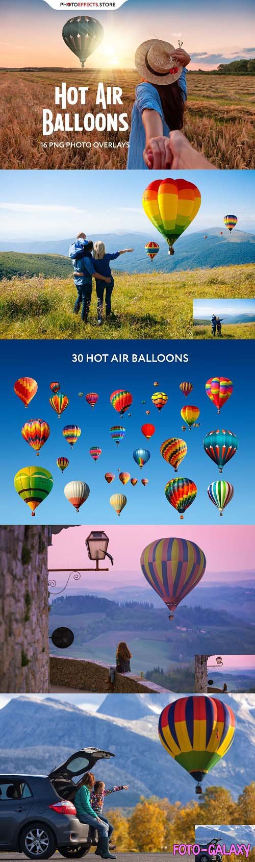 16 Hot Air Balloons Photo Overlays - 6564329