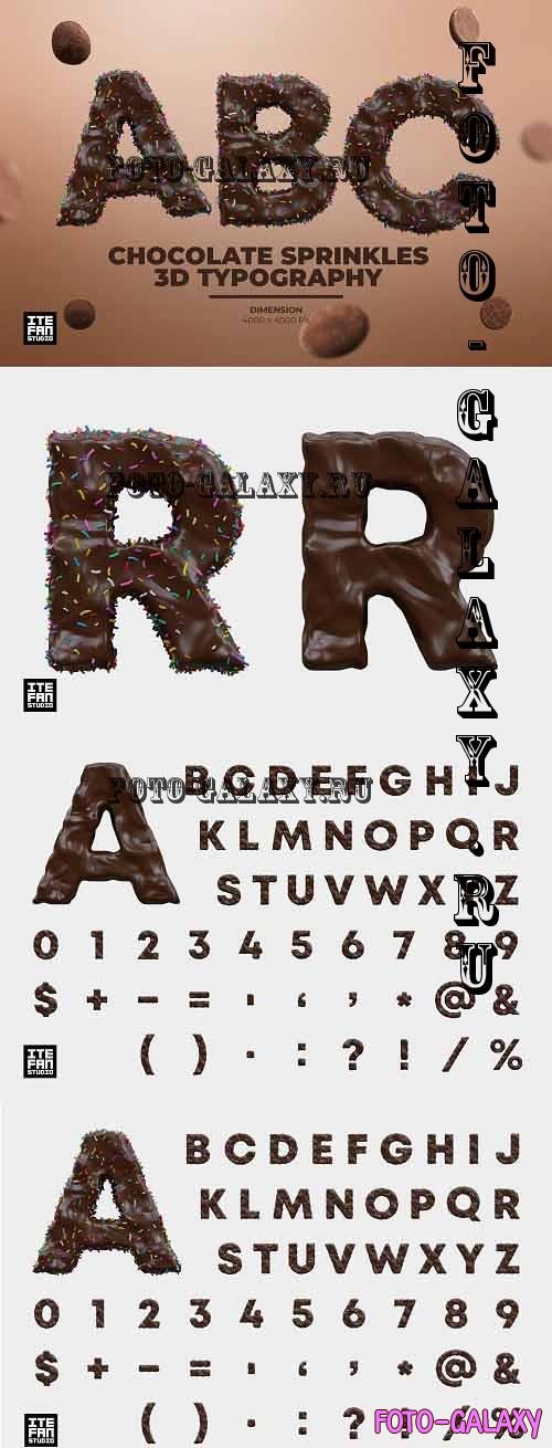 Chocolate Sprinkles 3D Typography - 7225386