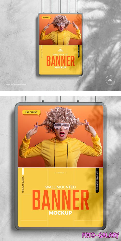 Professional Presentation of Advertising Banner PSD Mockup Template