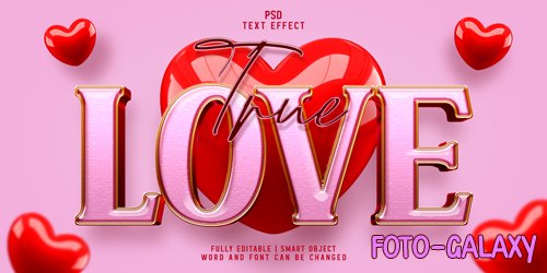 Pink love 3d realistic psd text effect style template