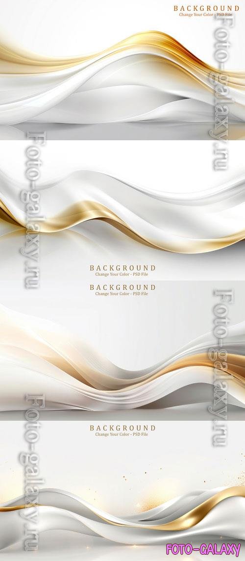 PSD luxury white background with golden line
