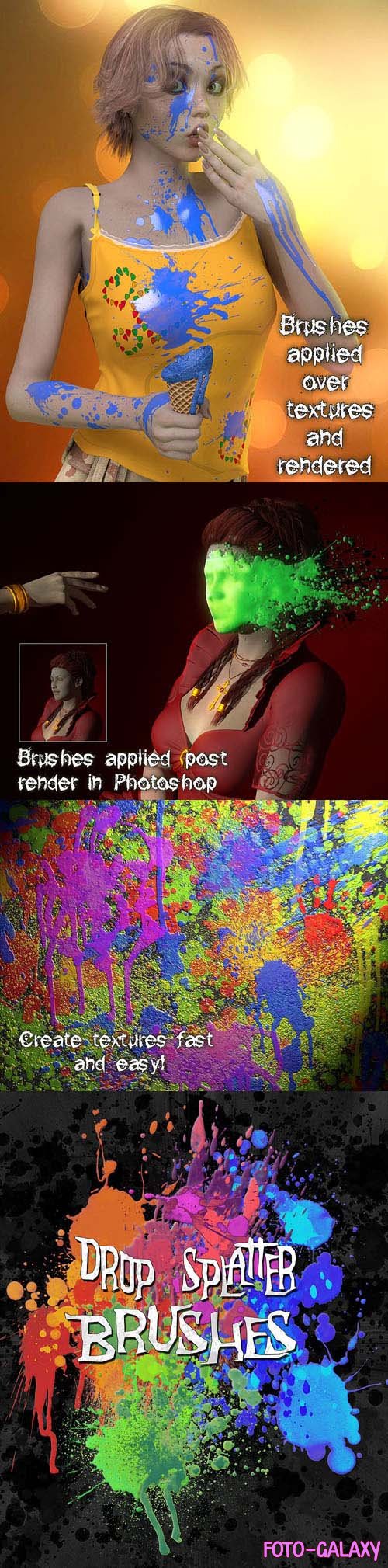 130+ Drop Splatter Brushes for Photoshop