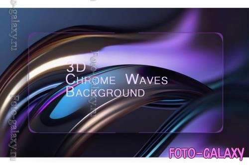 3D Chrome Waves Background