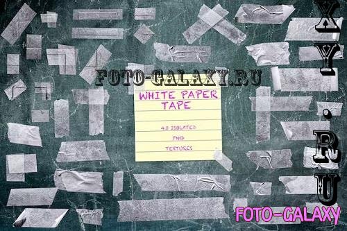 43 Isolated White Paper Tape Overlay Texture - E2AEHZH