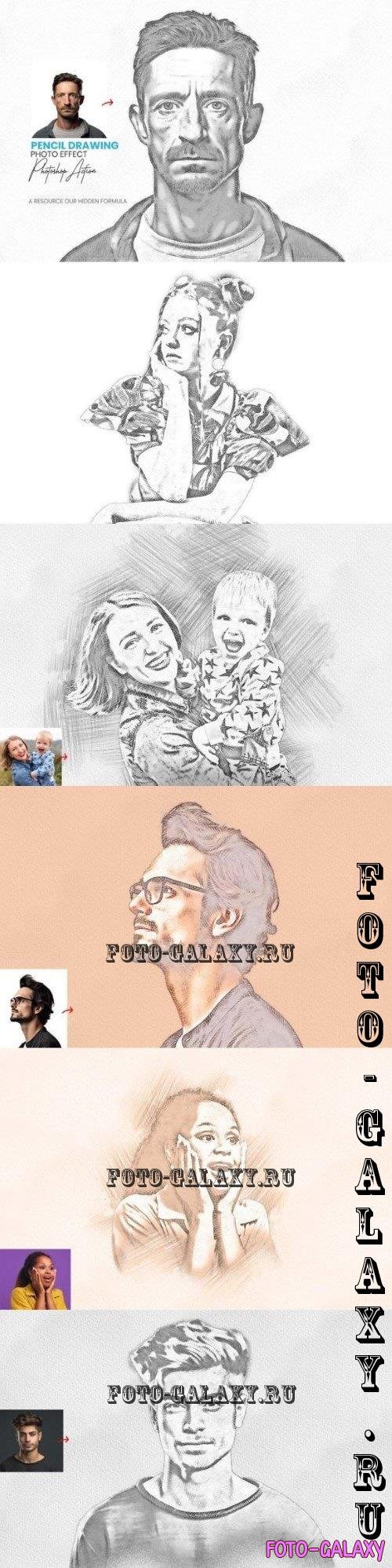 Pencil Drawing Actions - 42209857