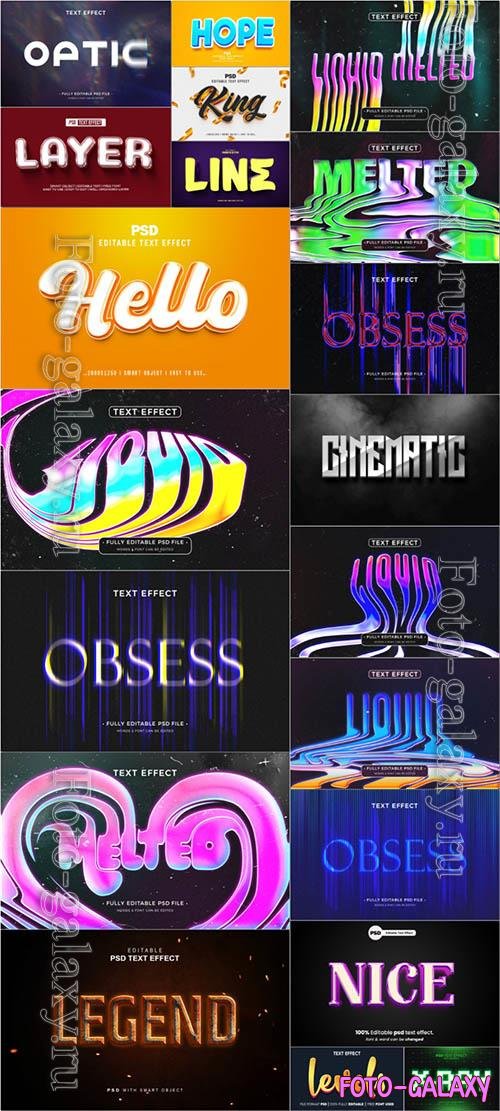 20 Psd style text effect editable set vol 3
